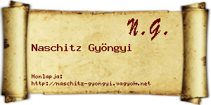 Naschitz Gyöngyi névjegykártya